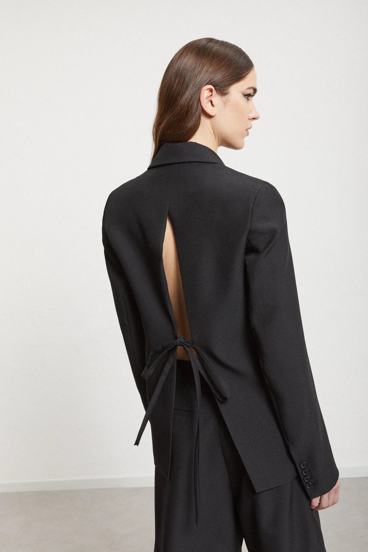 Open-Back Tailored Blazer