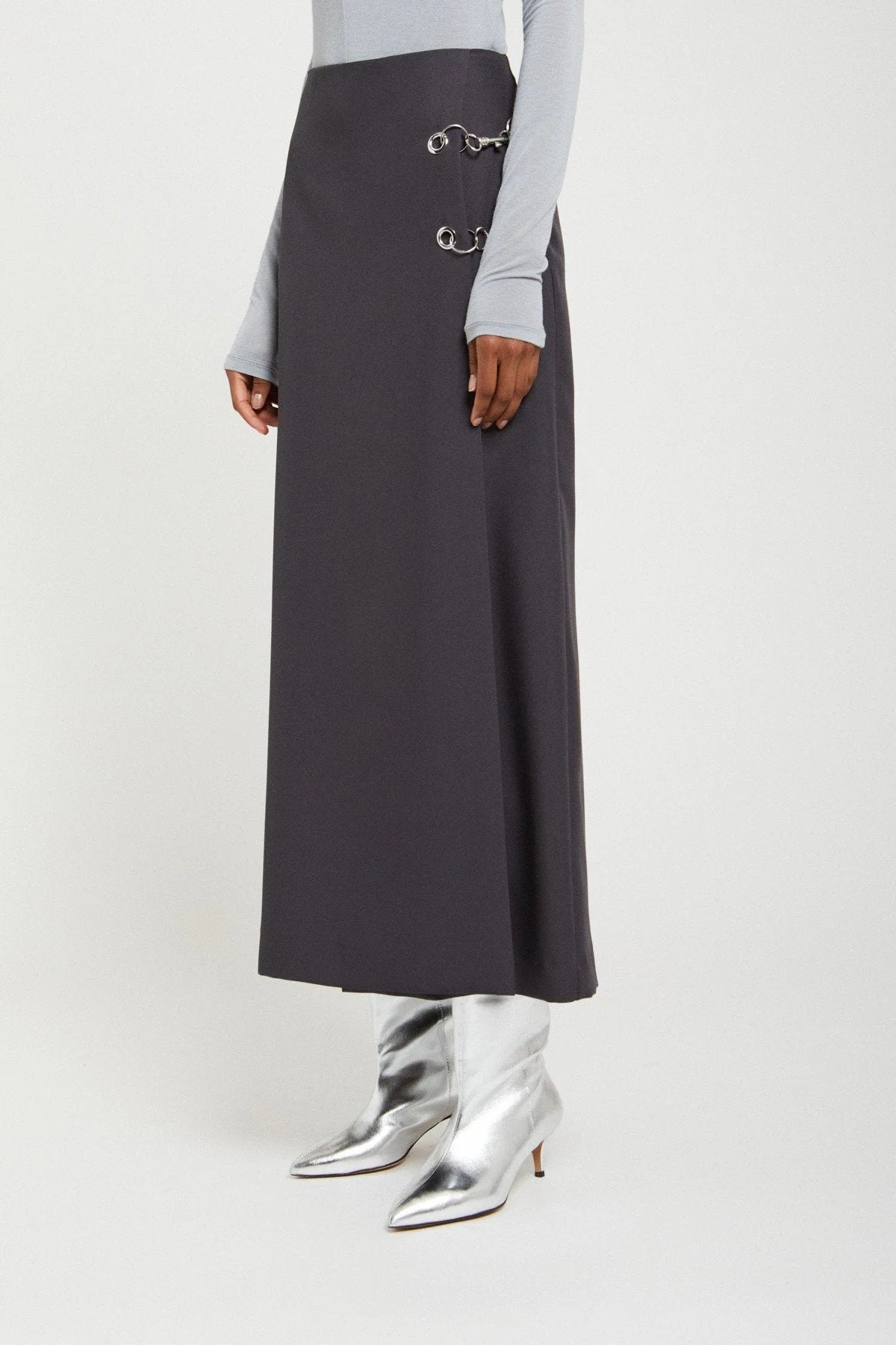Long Skirt with Grommet and Chain