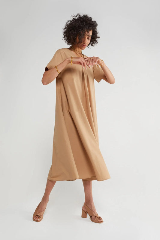 Elegant cotton midi dress made in Italy