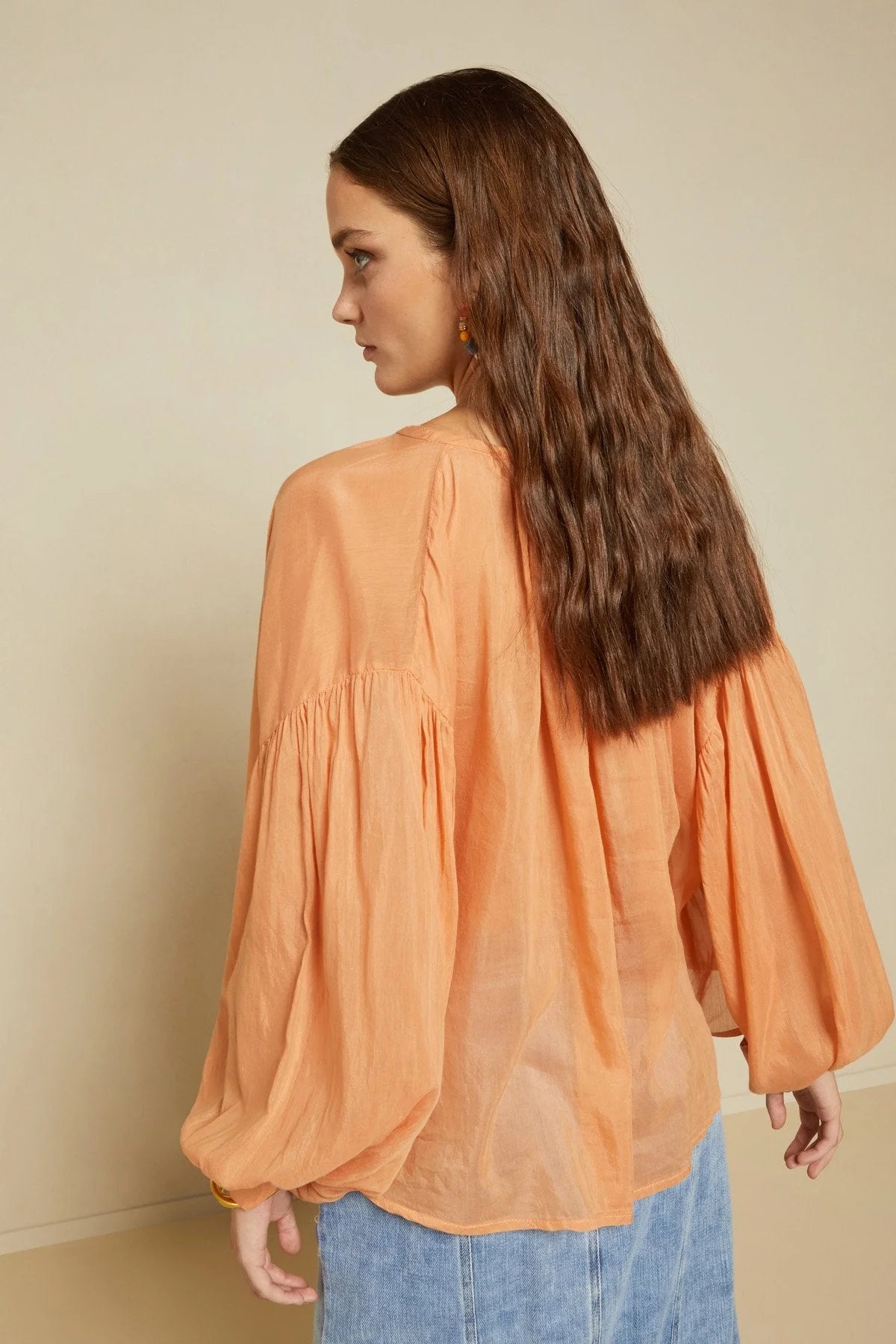 Sunwashed Silk-Blend Blouse