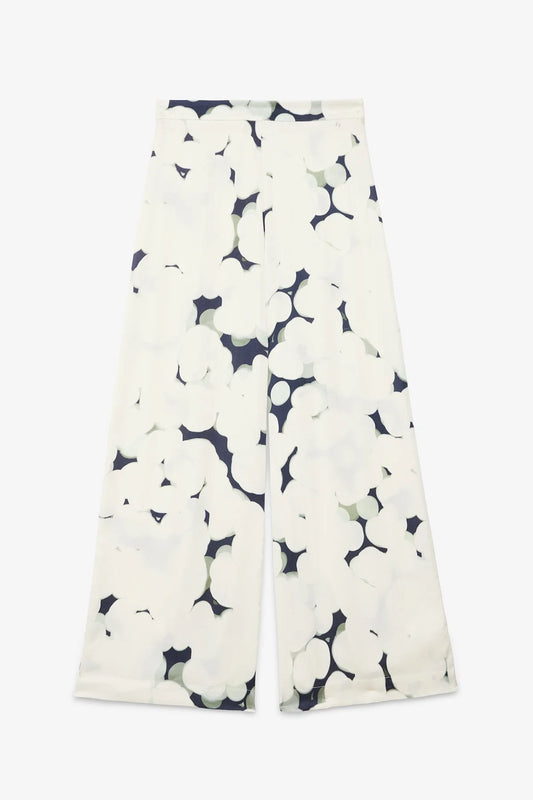 Viscose Printed Wide-Leg Pants