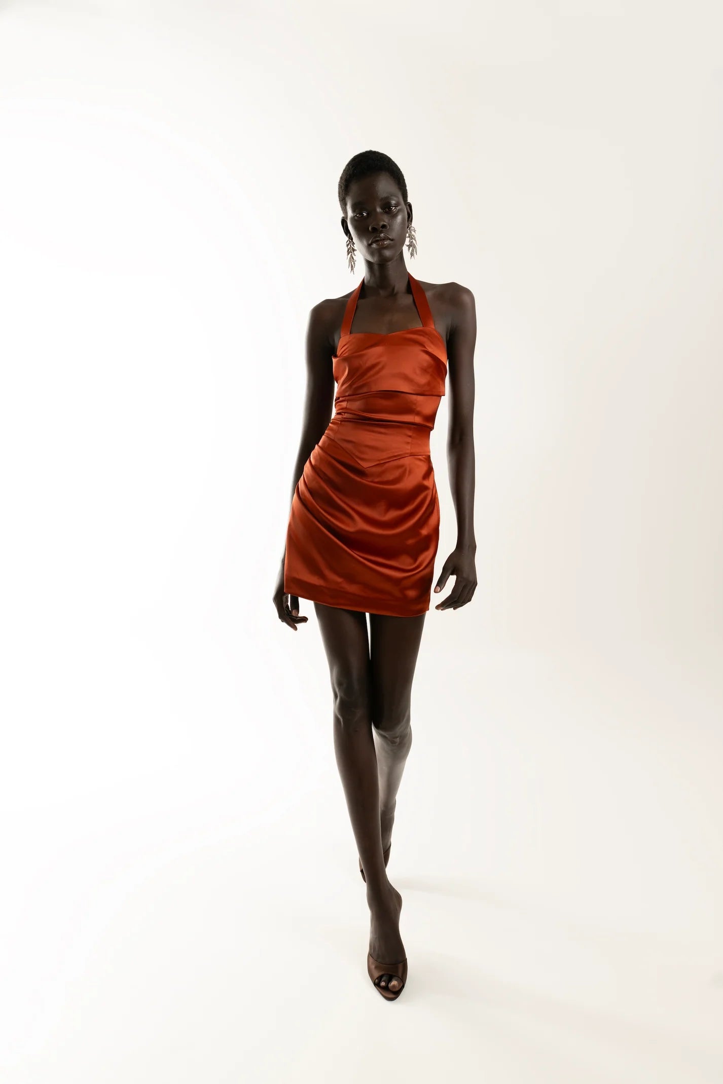 statement red mini dress night out look