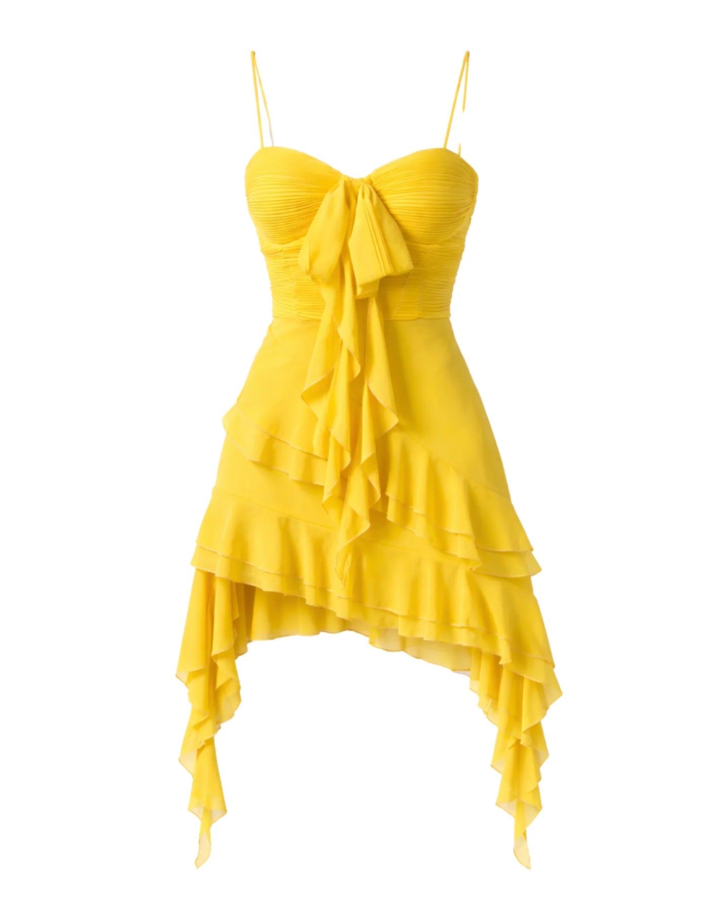 NARA Yellow Ruffled Mini Dress