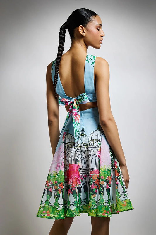 Printed Cutout Short Dress