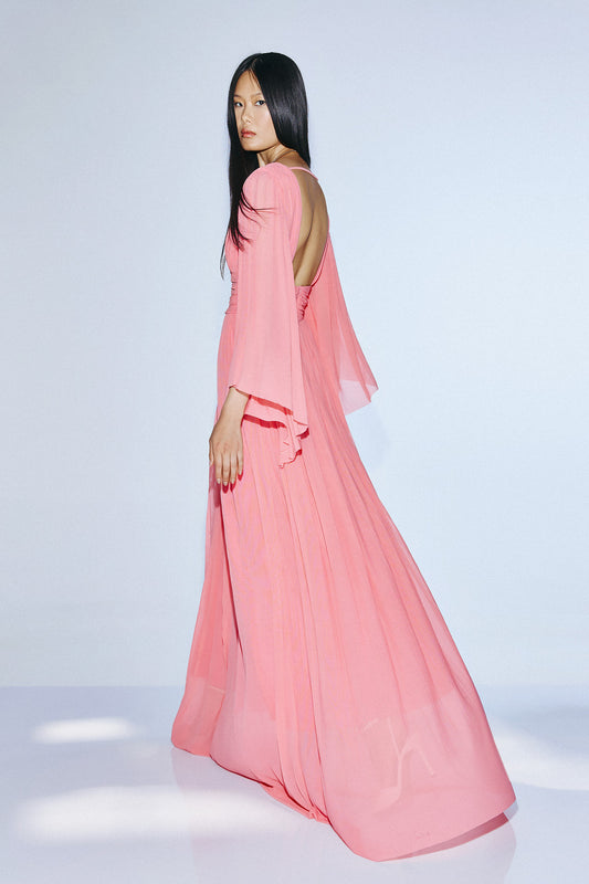 coral pink evening dress full body silhouette SOPHiEL