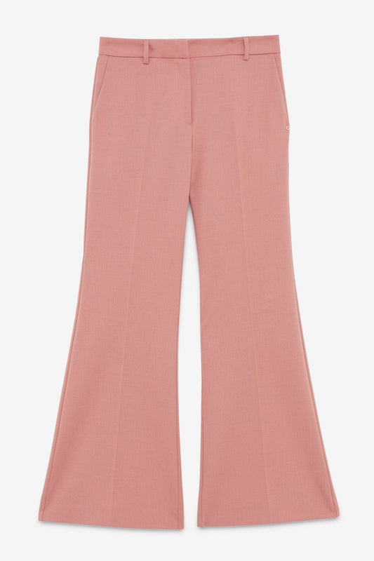 Wool Blend Flared Trousers