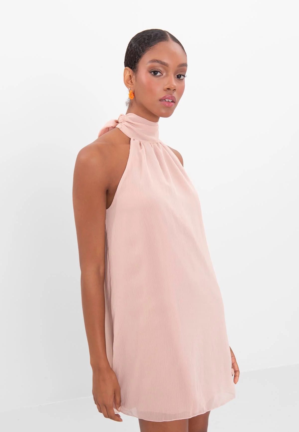Blush Halter Mini Dress
