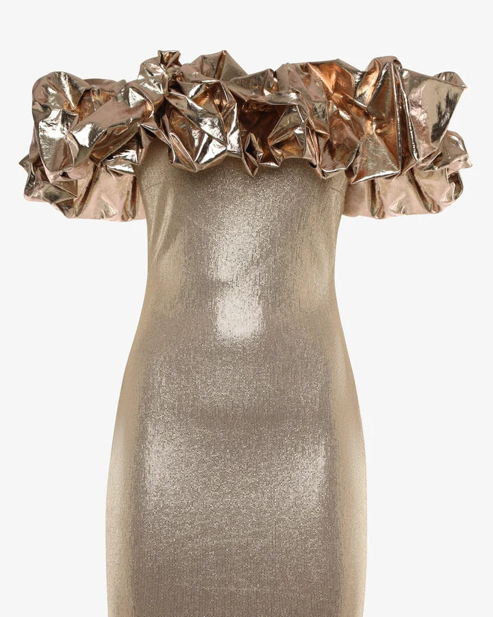 Elegant mermaid evening gown with dramatic shrug detail SOPHiEL