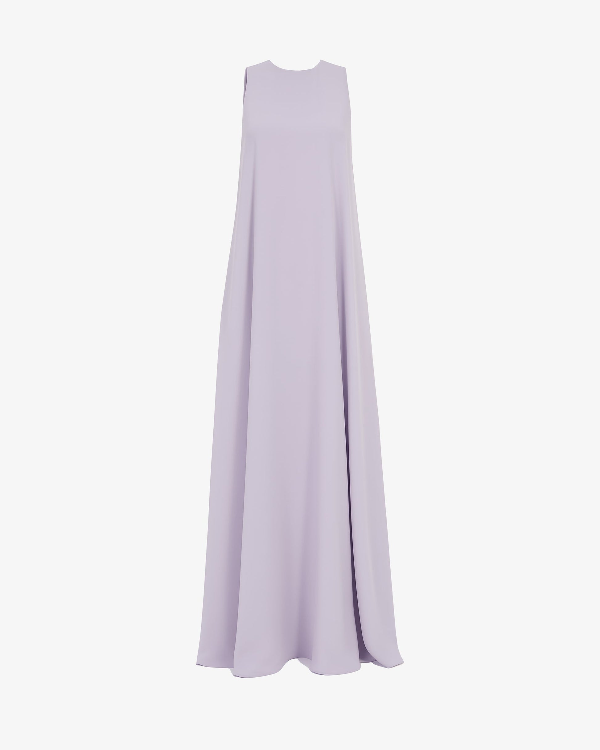 Lavender open back cape maxi dress with flowing sleeves by SOPHiEL