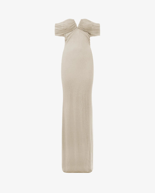 Butter rhinestone maxi evening dress SOPHiEL